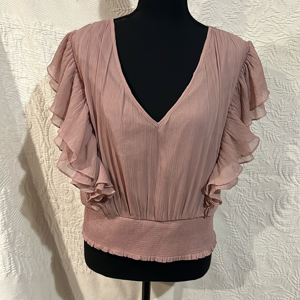 Anthropologie Forever That Girl Ruffle Top, Size Large, Nwt